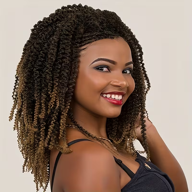 [Curly Braids Wig] Heat Resistant Curly Braids Wig - Beginners Friendly Synthetic Lace Wig For Women