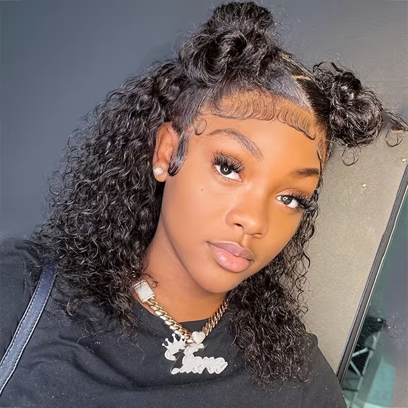 13x4 Lace Front Human Hair Wig | Water Wave Short Bob, Pre Plucked With Baby Hair, 180% Density, Brand: FUNKY GIRL