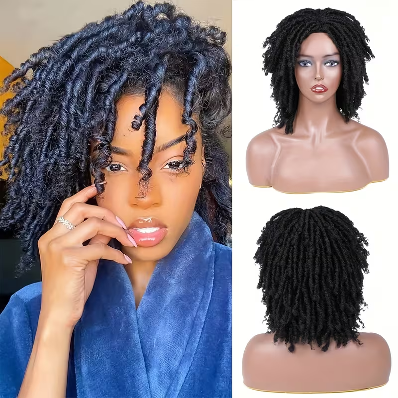 10" African Twist Braid Wig | Low Maintenance, Realistic Texture, Y2K & Cool Girl Style, Natural Black, Essential for Daily & Event Looks