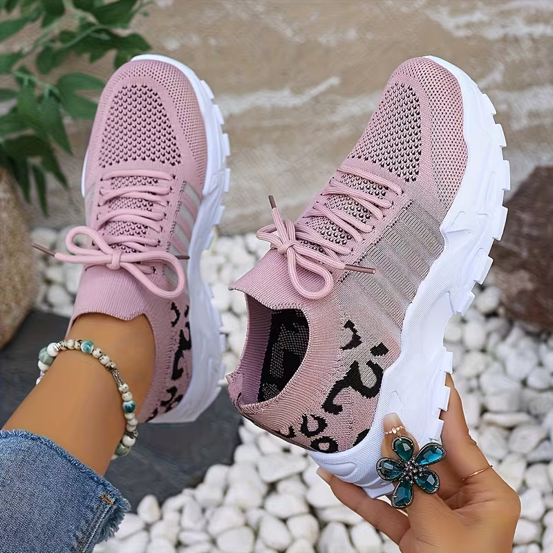 Women'S Lightweight Breathable Walking Tennis Shoes, Low-Top Cushioning PVC Sole, Multi-Color Options, Gym Lace-Up Athletic Shoes, Women Shoes, Sneakers