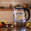 Electric Kettle, 67.63oz Large Capacity, Glass Electric Kettle, 1000W High Power, Anti-dry Burning And Rapid Heating, Suitable For Kitchen, Dining Room And Living Room, For Brewing Coffee And Milk, Saving More Heating Time And Being Safer.
