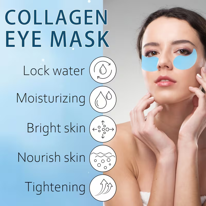 60pcs Collagen and Retinol Eye Mask, Powerful Moisturizing, Deep Moisturizing, Making Eye Skin More Delicate and Firm, Giving Eye Skin Luster, Making Skin More Elastic, Bidding Farewell to Dryness and Dullness, Eye Care, Eye Mask, Eye Patch