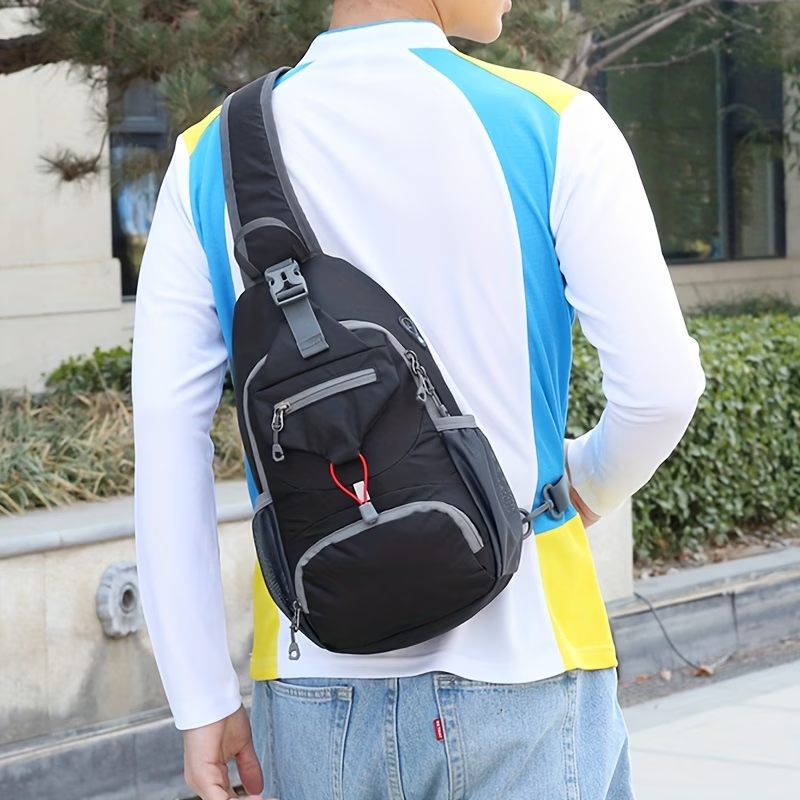 1pc Outdoor Lightweight Chest Bag, Multifunctional Crossbody Bag With Shoulder Strap For Travel, Mountaineering, And Hiking