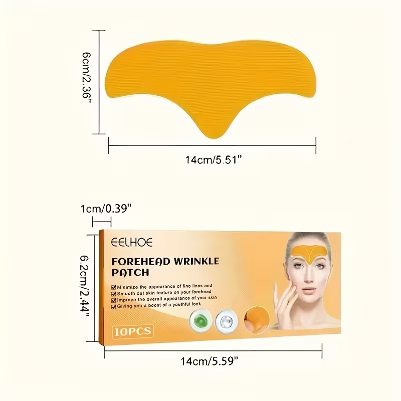 10pcs Forehead and Eye Wrinkle Smoothing Patches - Solution, Smooth, Younger Skin