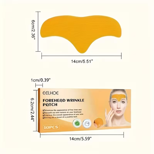 10pcs Forehead and Eye Wrinkle Smoothing Patches - Solution, Smooth, Younger Skin