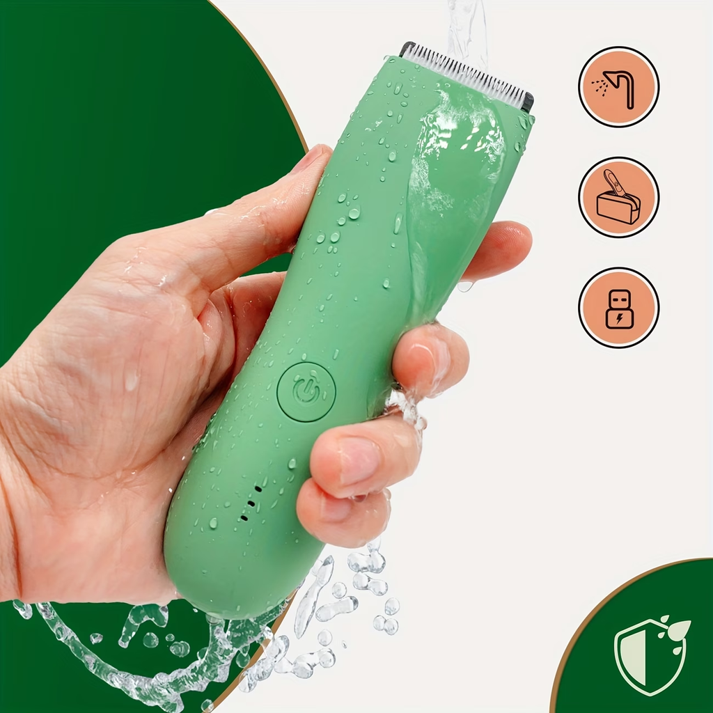 Professional Body Hair Trimmer with IPX6 Rating And Replaceable Blades. Electric Groin And Body Hair Trimmer for Men, Featuring a Replaceable Ceramic Blade for Grooming, Ideal for Male Shaving And Female Bikini Trimming