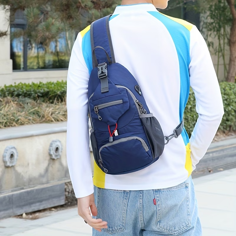 1pc Outdoor Lightweight Chest Bag, Multifunctional Crossbody Bag With Shoulder Strap For Travel, Mountaineering, And Hiking