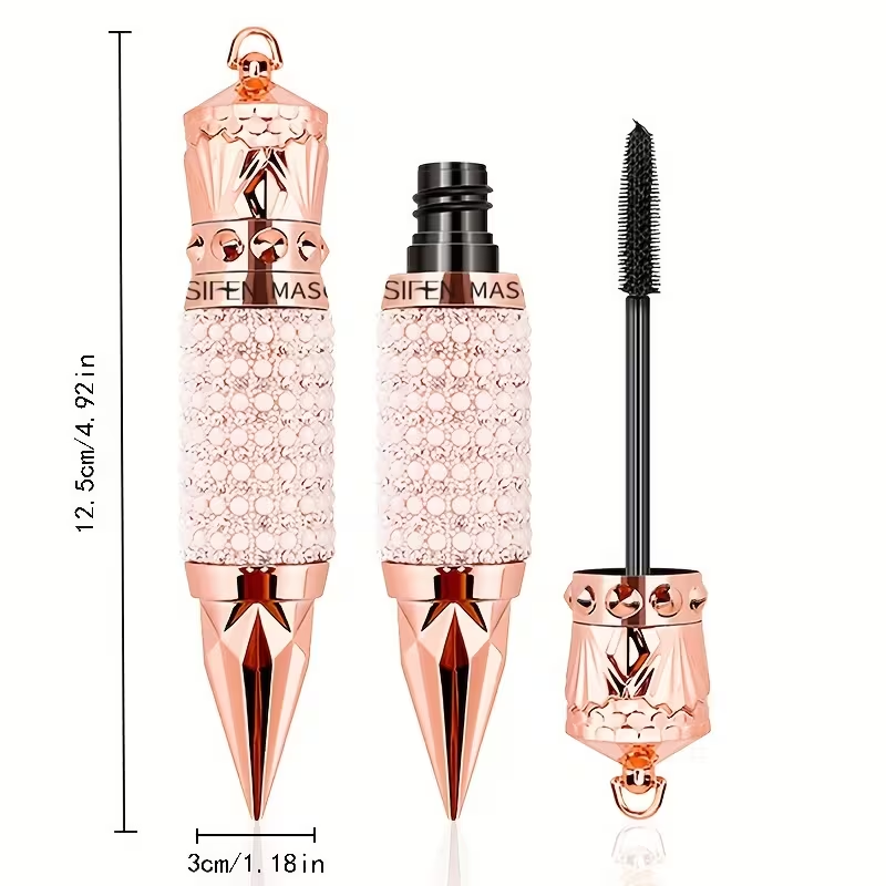Luxe Curl & Lift Mascara: Waterproof, Smudge-Proof for Thick, Elongated Lashes – Rhinestone Edition, Black