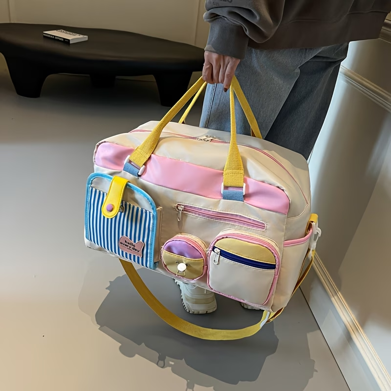 Travel Bag Luggage Bag Dopamine Yoga Swimming Fitness Bag Women'S Short Trip Business Onboard Travel Bag Lightweight Luggage Organizer