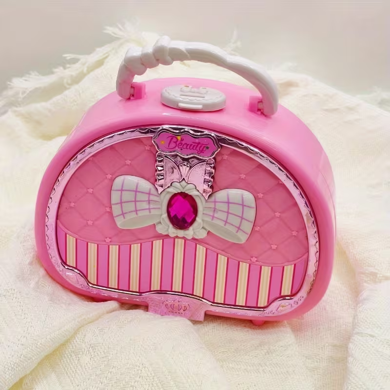 1 Set of Princess Makeup Toy Set, 3-Layer Washable Cosmetic Box, Suitable for Girls Aged 3 And Above for Role-Playing Dress-Up Sets, Birthday Parties, Halloween, And Christmas Gifts