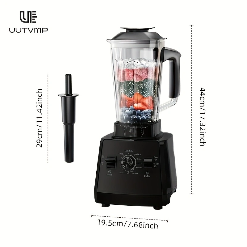 Household Multi-functional Nutrition Juicer & Smoothie Blender, 10 Seconds Ice Crushing, Easy to Clean, Push Button Operation, 8-Blade Stainless Steel Cutter, Comes with 1 Cleaning Brush, EU Plug, 2L Large Capacity, 15 Speed Levels