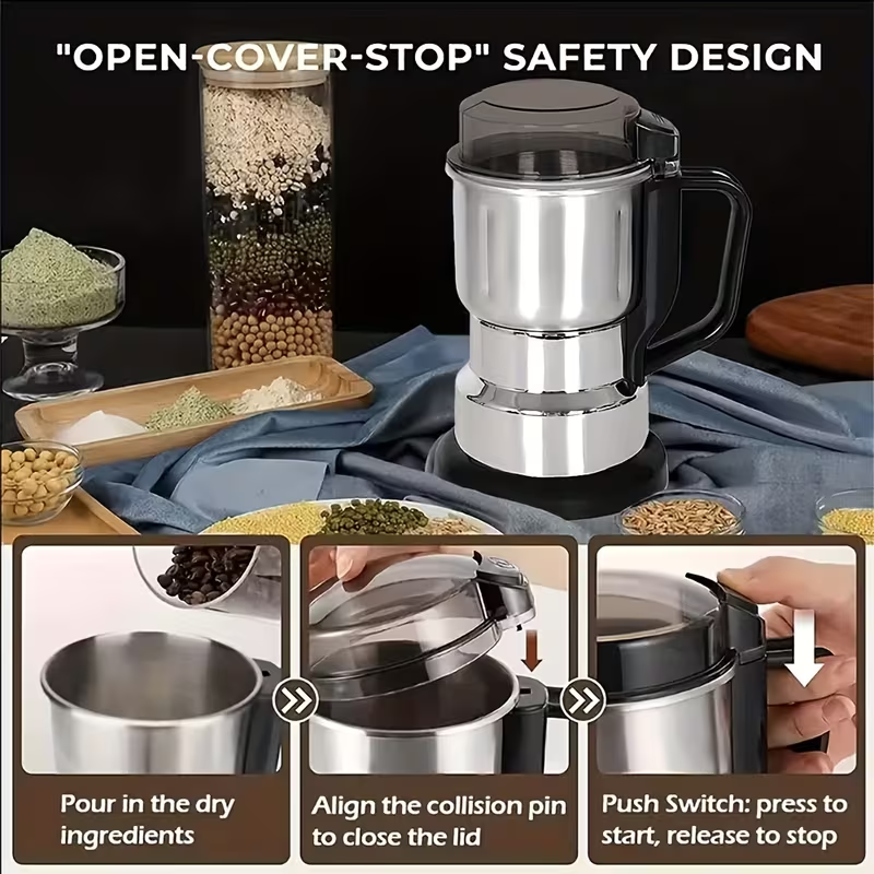 Kitchen Grinder And Blender, Grinding Mixing Machine, Universal Electric Grinder for Kitchen, New Powder Mill, Multifunctional Crusher, Home Ultra-Fine Grinding Grains And Spices Powder Machine, Grains And Spices Powder Machine