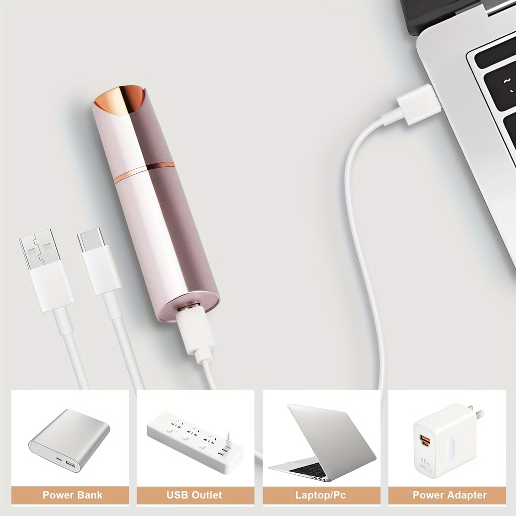 Facial Hair Remover for Women, 2in 1 eyebrow hair remover, Electric Face Razor with LED Light, USB Rechargeable