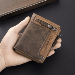 1 Vintage Men'S Faux Leather Wallet | Multifunctional Fashion with Color Block Details, Ideal Gift from CarrKen