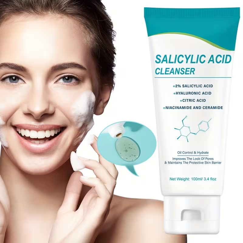 Salicylic Acid Deep Cleansing Facial Cleanser Contains Salicylic Acid, Hyaluronic Acid, Citric Acid, Niacinamide, And Ceramides for Moisturizing, Firming, And Oil Control, Suitable for Deep Cleansing -Prone Skin, Ideal for Both Men And Women