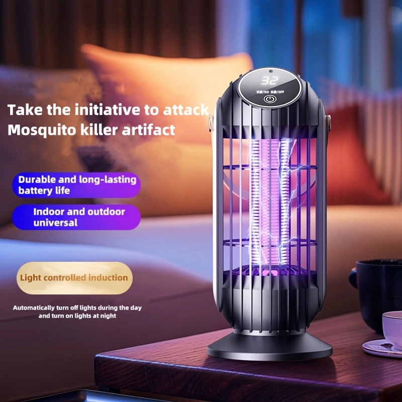 "Mosquito Killer" Smart Light Sensor with Powerful Electric Shock: Safe and Harmless, High-Power Mosquito Killer Lamp for Home Use, Desktop, Wall Mounting, and Outdoor Use.