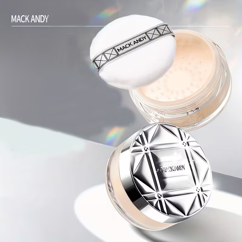 24g MACKANDY Setting Powder/Oil Control, Waterproof, Sweat-Resistant, Fine Texture/Ivory White for Fair Skin, Natural Shade for Healthy Skin, Rose Pink for All Skin Tones, Natural Glow