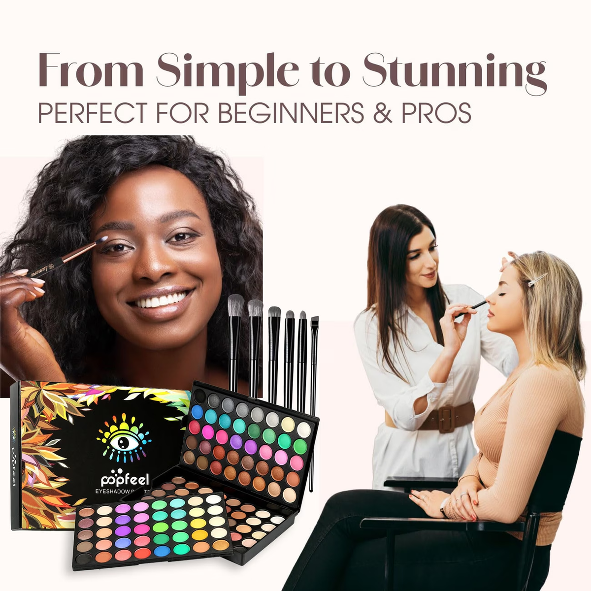 120-Color Eyeshadow Palette with 6 Makeup Brushes, Multi-Color Eyeshadow Palette for Stage Makeup, Cosplay, Shimmer and Matte Multi-Color Eyeshadow