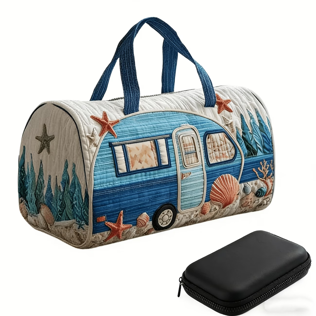 2pcs Hippie Bohemian Style Quilted Travel Bag - Vintage Quilted Overnight Travel Bag with Shoulder Strap, Multi-Pattern Bohemian Style, Suitable for Gym, Weekend Travel, Overnight Luggage, Handbag