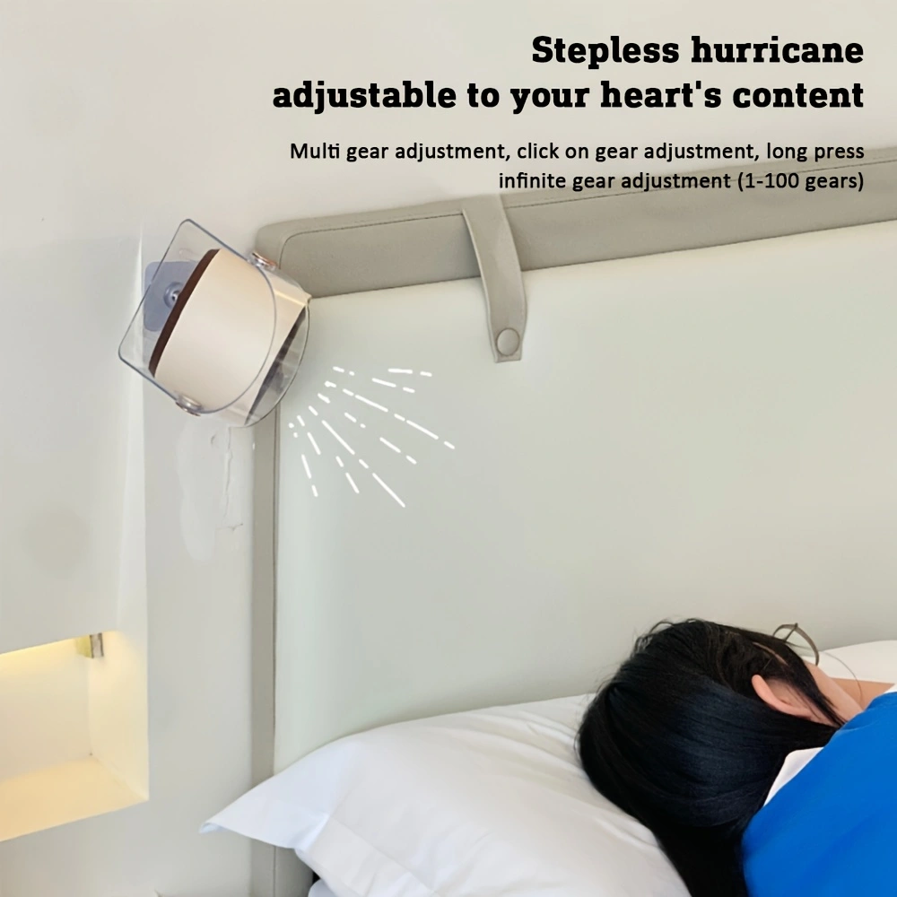 New circulating fan, turbine-style airflow, bladeless wall-mounted kitchen fan, button operation, three-speed intelligent timer, upgraded long battery life.