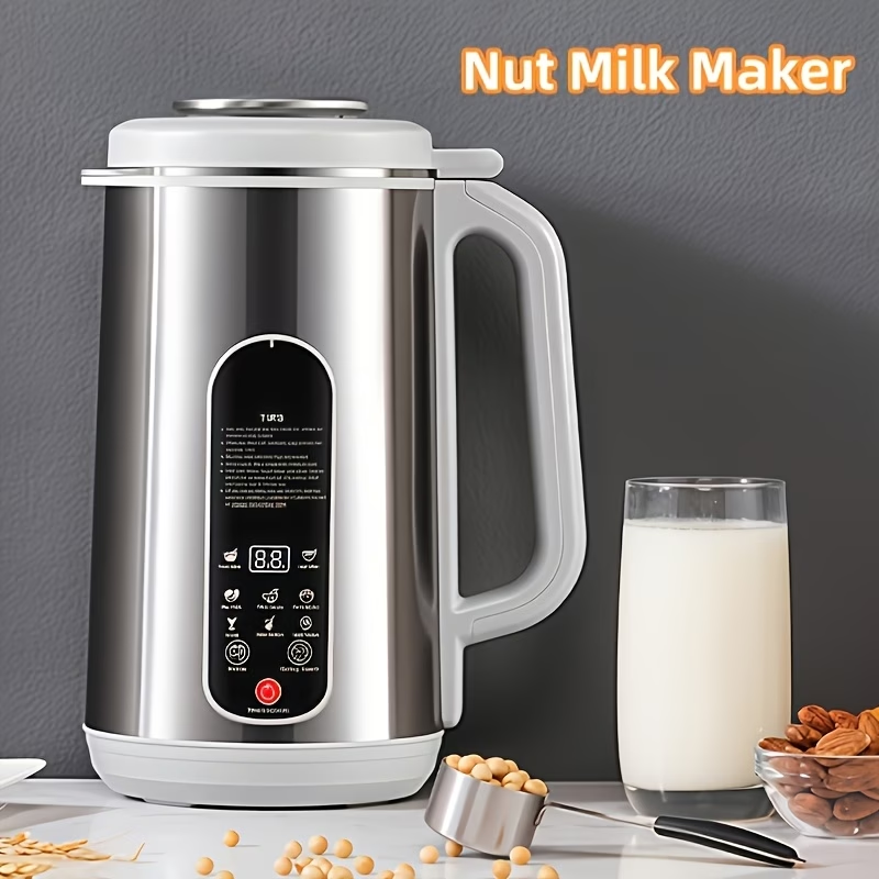 40.58Oz Stainless Steel Soy Milk Maker, Versatile Machine for Nut Milk, Soups, And Juices, Featuring Automatic Cleaning, 24-Hour Timer, Smart Touch Control, 1200Ml Capacity, 22000 RPM Motor Speed, 800W Power, 110V Soy Milk Maker