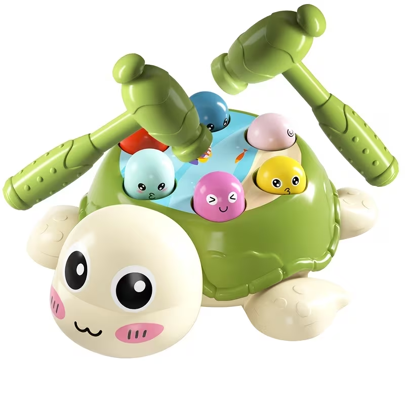 Educational Turtle Toy, Hammering And Pounding Toy, Enhance Hand-Eye Coordination, Parent-Child Interaction Multiplayer Play Desktop Game Educational Toy with 2 Hammers, Gift for Boys Girls Easter, Christmas, Halloween, Thanksgiving Toddlers