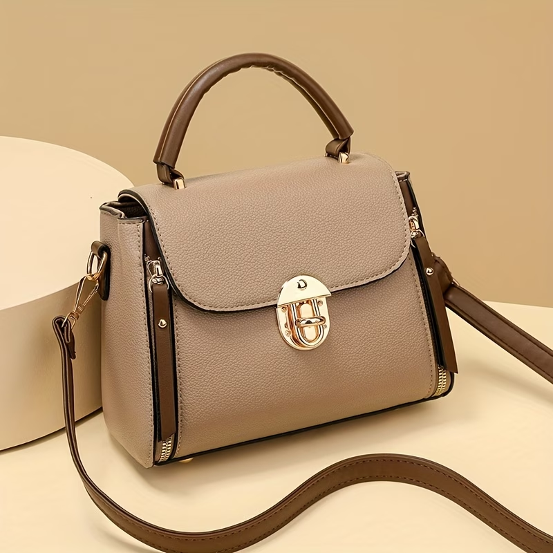 New Stylish Handbag for Women, Perfect for Autumn, Featuring a Chic Lock Closure, Small Square Design, And Versatile Shoulder Or Crossbody Options