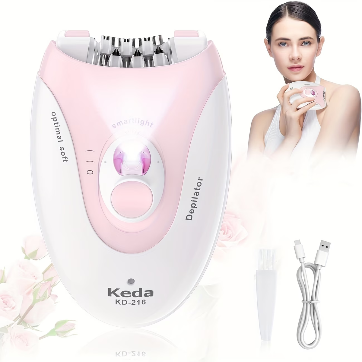 USB Charging Hair Removal Device with Light, Women'S Intelligent Electric Hair Removal Device, Portable Hair Removal Device