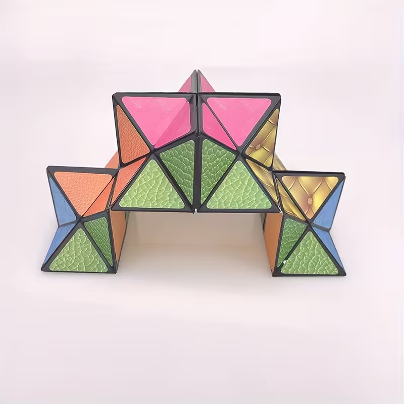 2pcs Infinity Magic Cube - 3D Hexagon Puzzle for Youngsters, Space Geometry Flip Toy, Brain Boost & Relax, Mixed Colors, ABS Material
