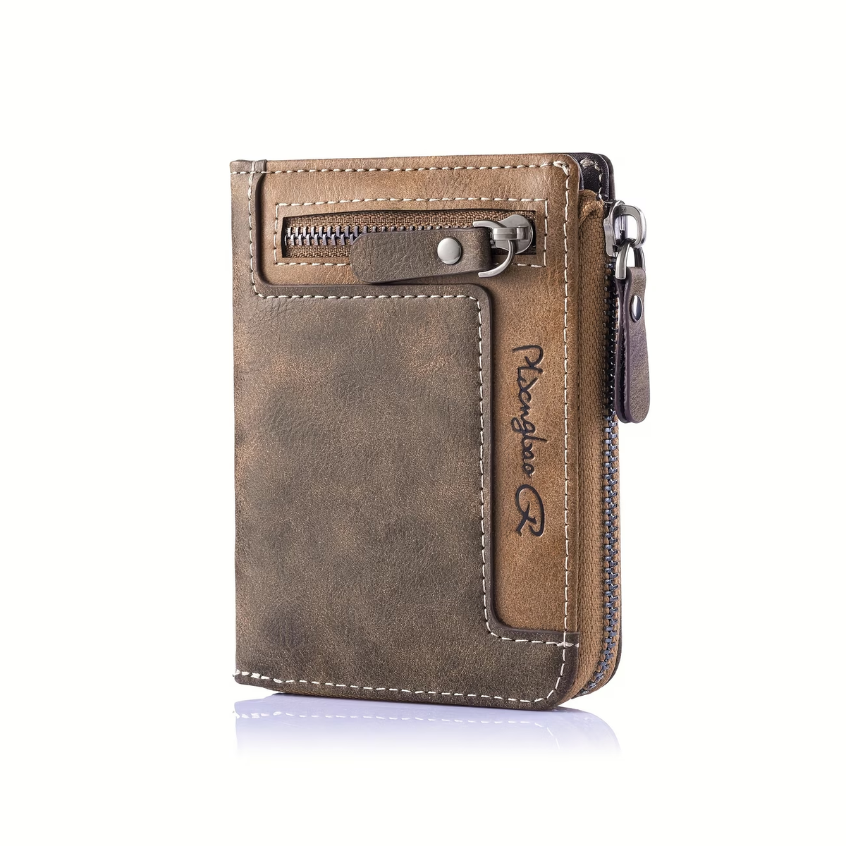 1 Vintage Men'S Faux Leather Wallet | Multifunctional Fashion with Color Block Details, Ideal Gift from CarrKen