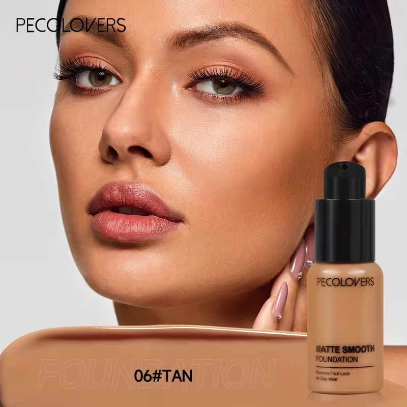 Pro Flawless Liquid Foundation - Full Coverage, Natural Matte Finish, Waterproof, Long-Lasting Concealer for Dark Circles,, Blemishes, and Imperfections - Suitable for All Skin Types and Tones