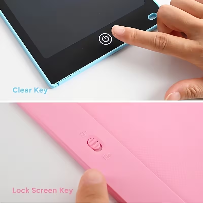 Four Colors Available 8.5inch LCD Writing Board - Erasable Writing and Drawing Board for Kids Ages 3-8 - Electronic Sketch and Doodle Board with Colorful Frame, Educational Birthday Gift for Boys and Girls, PVC Material