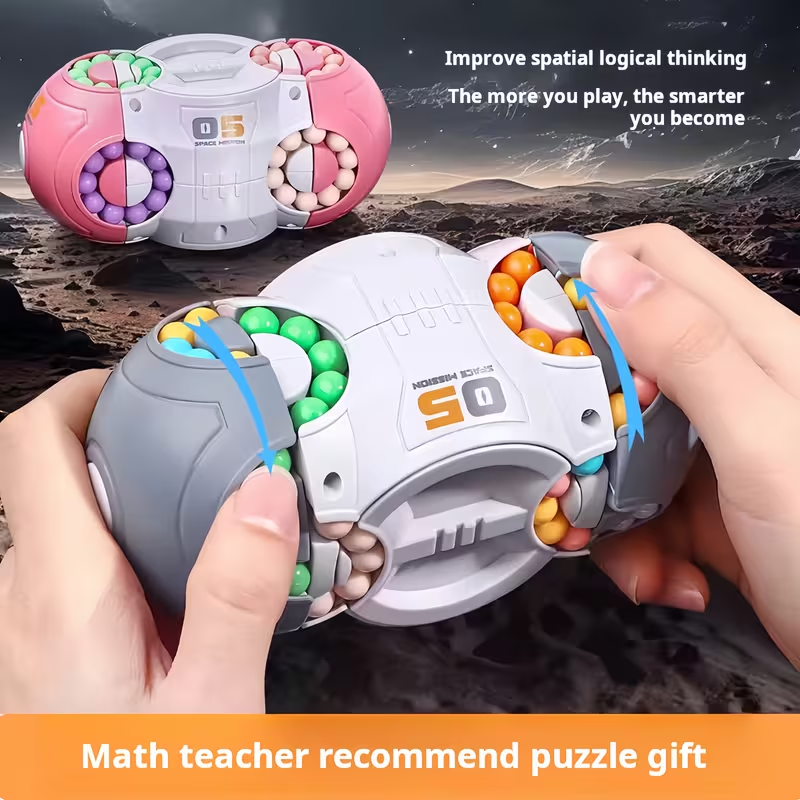 Magic Beans Stress Relief Toy, 3D Multifaceted Space Magic Beans Fingertip Puzzle Toy, Cube Toy, an Interesting Ideal