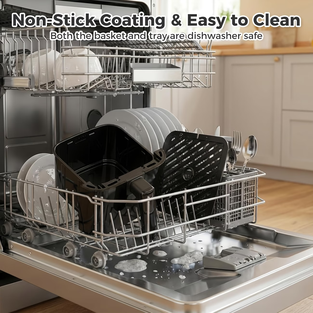 3QT 4-in-1 Multi-functional Air Fry, Roast, Reheat & Dehydrate, Nonstick Basket & Crisper Plate, Easy to Clean