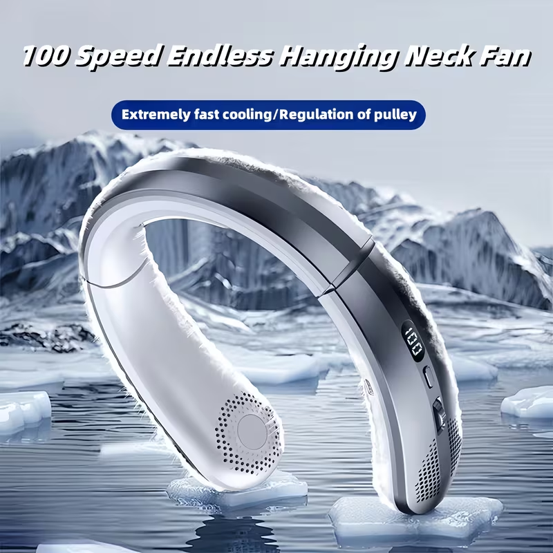 1 Portable USB Charging Neck Fan - Adjustable Strong Wind for Outdoor Sports And Activities