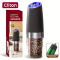 1/2pcs/set, Gravity Electric Salt And Pepper Mill, Powerful Pepper Grinder, Tilt to Grind Automatically, Battery Powered, Coarseness Adjustable, Upgraded Large Capacity, Easy to Clean, One-Hand Operation, Kitchen Essentials, LED Light, Gift Ideas