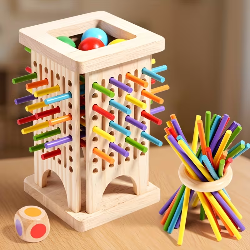 Wooden Stick Toys, Wooden Educational Toys, Interactive Board Games for Multiple Players, Parent- Games, Fostering Logical And Spatial Thinking, Birthday Gifts, Perfect Presents for Various Holidays