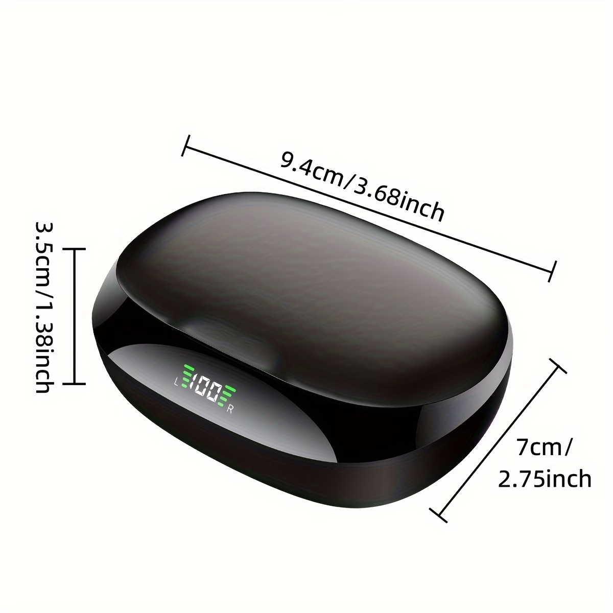 LIFEBEE Wireless Running Earbuds with Earhooks, Noise Cancelling Headphones for Sports, Dual-LED Display, Pure Bass Sound, Built-in Microphone