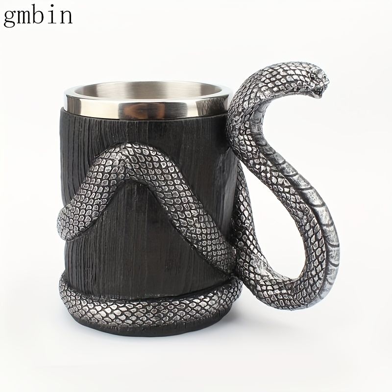 Double-walled stainless steel mug, large size, vintage whiskey/beer mug, suitable for home use.