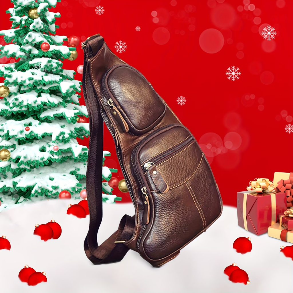 Vintage Genuine Leather Sling Bag Bags for Men Women Backpack Shoulder Messenger Crossbody Outdoor Travel Hiking Camping Tactical Chest Pack Daypack