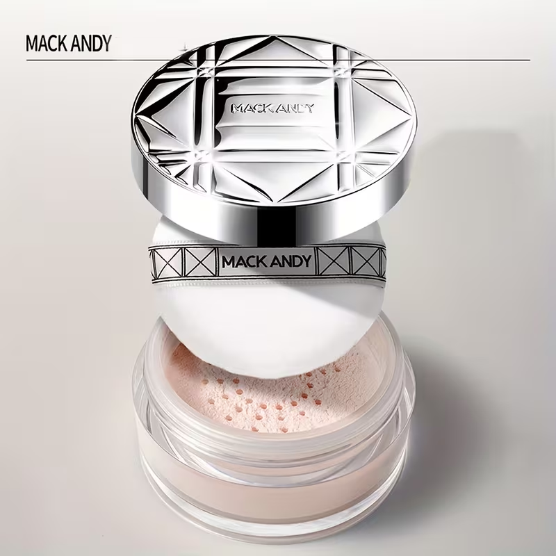 24g MACKANDY Setting Powder/Oil Control, Waterproof, Sweat-Resistant, Fine Texture/Ivory White for Fair Skin, Natural Shade for Healthy Skin, Rose Pink for All Skin Tones, Natural Glow