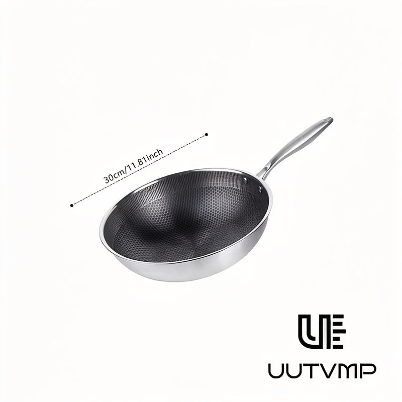 Craftsmanship honeycomb Wok cookware, non stick Chinese Wok explosive stir fry pan with large capacity Deep Frying Pan for versatile cookware in the kitchen