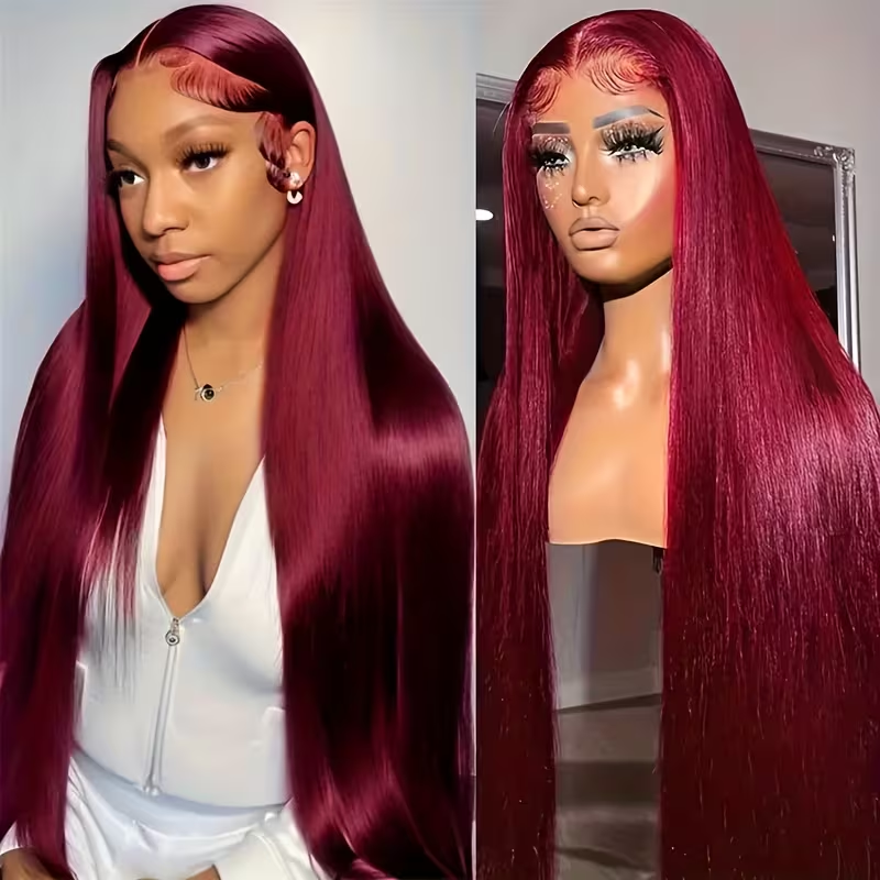 13*4 Lace Front Wig 180 Density High-Definition Lace Synthetic Fiber Wig for Women, Long Straight Hair, Heat-Resistant Fiber, Glue-Free Lace Frontal Wig with Pre-Plucked Hairline
