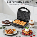Two-Slice Non-Stick Waffle Maker, Belgian Style with Indicator Lights, Pfoa-Free, Ideal for Breakfast And Snacks, 750 Watts