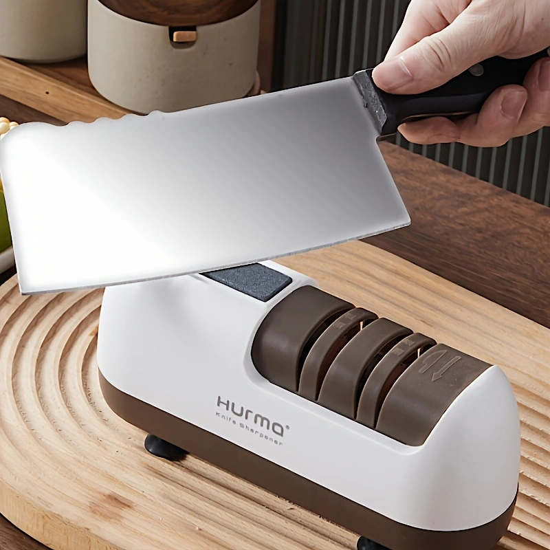 This multi-functional electric knife sharpener is a must-have for home use, suitable for various knife types and sharpening stones.