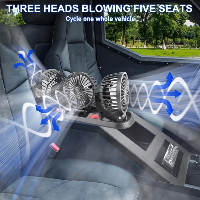 Portable Car Air Conditioning Fan, USB Powered, Desktop Fan, Exhaust Fan, Powerful Airflow, Quiet Mode, Suitable for Home, Outdoor, School, And Office Use. Batteries Not Included.