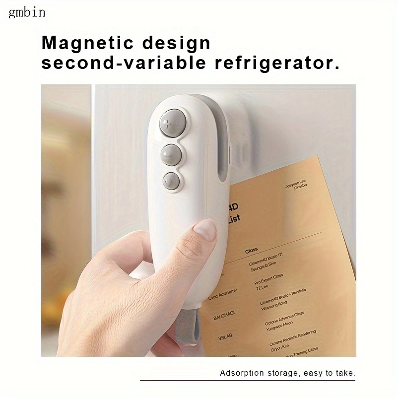 Mini sealing machine, small household rechargeable plastic sealer, food moisture-proof and freshness-preserving hand-operated sealing machine, dual-purpose sealing machine, long battery life, compact and portable.