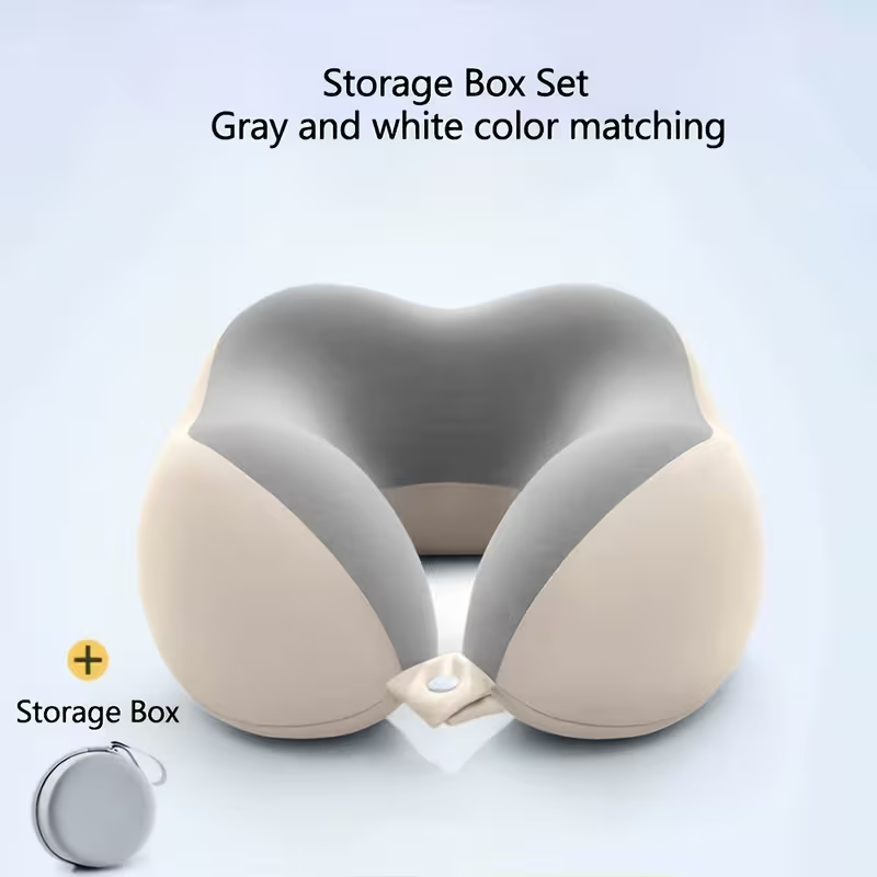 Ergonomic U-Shaped Neck Pillow with Storage Bag - Memory Foam Travel & Office, Removable & Machine-Washable Cover, Lightweight Portable Cervical Pillow for Airplane, Car, Bed - Compression-Fit Design for S (No Power Required) Sinterklaas