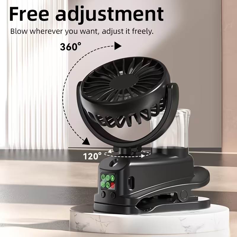 This Is a 2-In-1 Fan And Humidifier, Featuring a Portable Desktop Fan with 4 Adjustable Speeds And 2 Humidity Levels. It Operates Silently at 360 Degrees