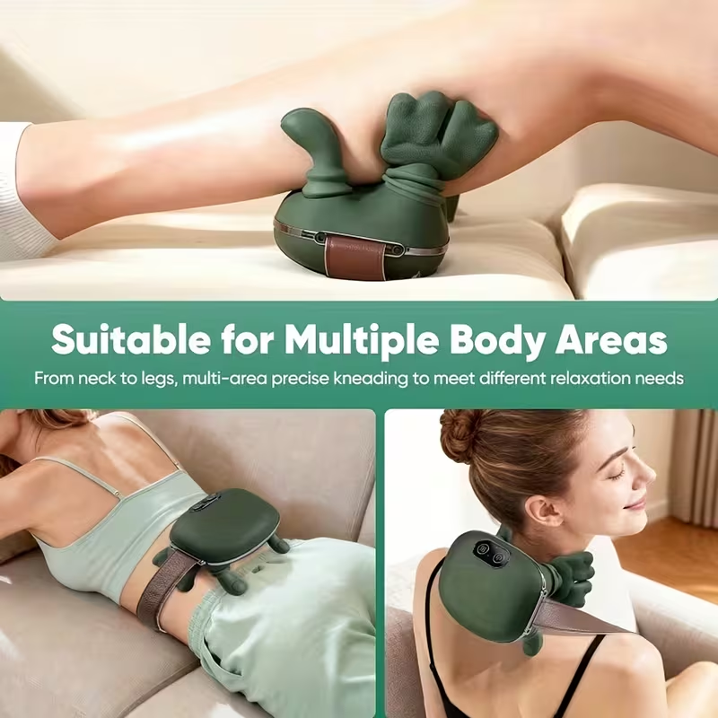 Bionic Neck Shoulder Massager Heated Back Massagers Electric Kneading Muscles Massage Pillow Neck Waist Leg Body 3Level Modes